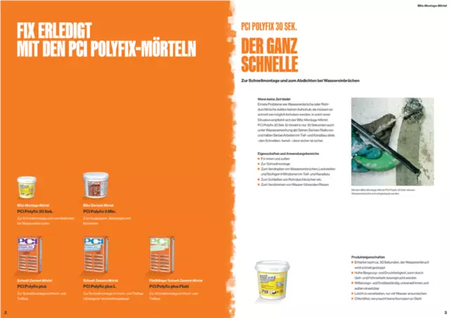 Mortier de Ciment Rapide PCI Polyfix Plus L 25 KG Versetzmörtel Dichtungs-Mörtel 3