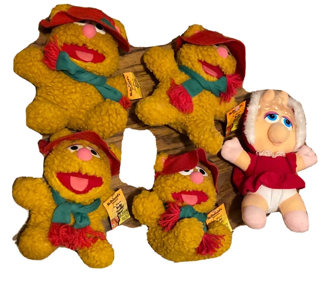 Vintage Muppet Babies Fozzie Bear, Kermit, And Miss Piggy 9” Plush 1987 New Each
