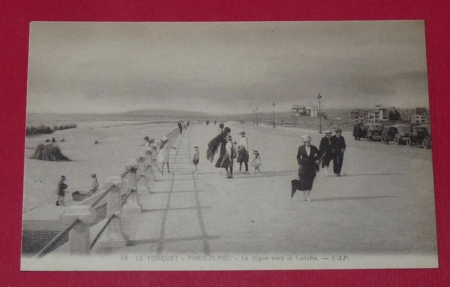 Cpa Carte Postale 1910 Pas-De-Calais 62 Le Touquet-Paris-Plage Digue Vers Canche