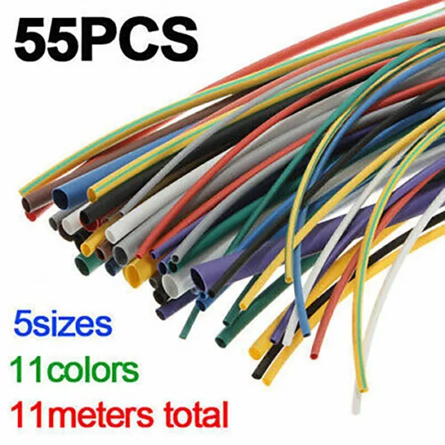 Gaine Thermorétractable 5 Tailles 55 Pièce Équipement Elektrik Polyoléfine Tuyau