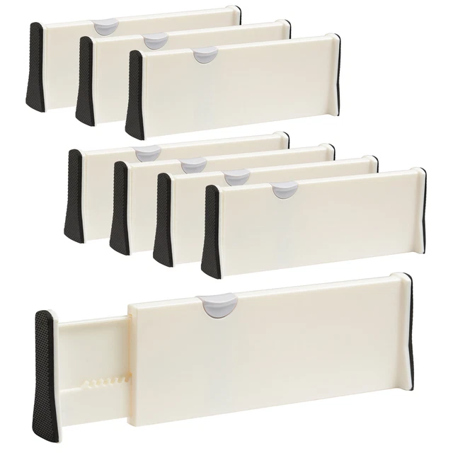 8 Packs Adjustable Drawer Dividers Division Board Expandable Organizer Closet
