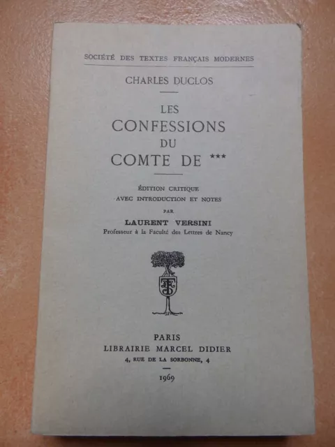 Charles Duclos Les Confessions Du Comte De