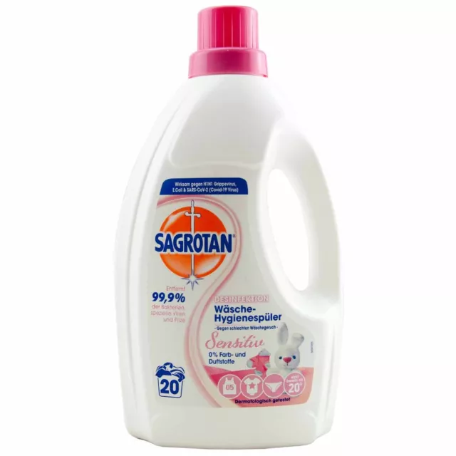 Sagrotan Laundry Hygienic Sinker Sensitive 1 X 1.5L 20WL - 0% Color &