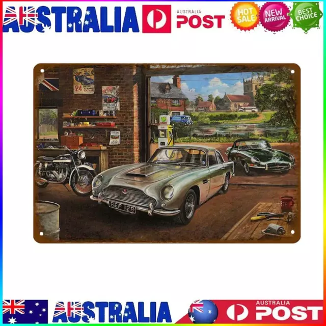 Vintage Metal Tin Sign Plaque Wall Car Posters Iron Painting for Bar (A)