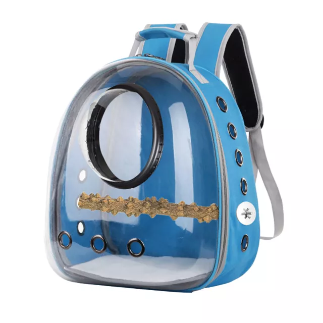 Bird Carrier Cage Mesh Bag Pet Parrot Travel Breathable Backpack Light Blue