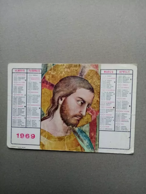 Calendarietto plastificato 1969 Gesù