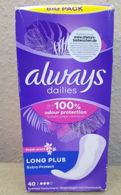 Always dailies Long Plus Extra Protect Slipeinlagen Frischeduft 40 Stück