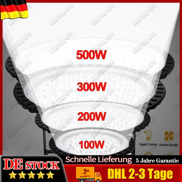 Illuminazione sala UFO LED lampada industriale Highbay faretto luce sala 100-500 W