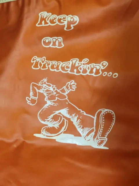 Vintage KEEP ON TRUCKIN Orange Clothing Garment BAG 1970's RARE!! #Truckers