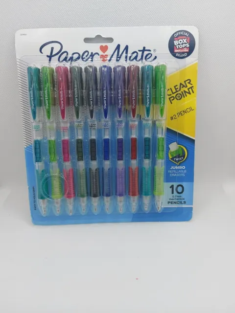 Papermate Clearpoint Mechanical Pencil #2 0.7 10 PK Jumbo Eraser Multi Color