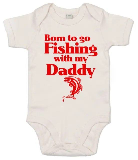 Tuta Baby Fish ""Born to go Fishing with Daddy"" Gilet Grow vestiti regalo
