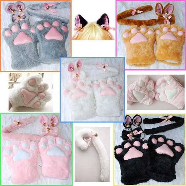 partie oreilles de chat. cosplay costume le noeud papillon patte griffe gants