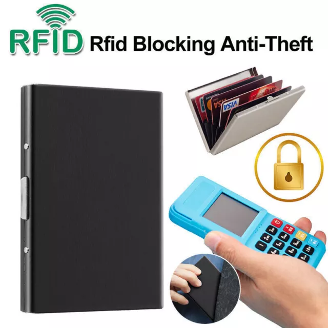 RFID Blocking Stainless Slim Wallet ID Credit Card Holder Case Protector Purse