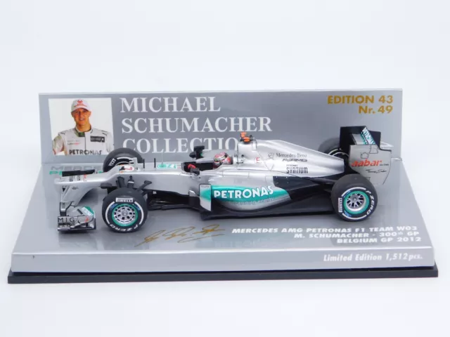 Michael Schumacher MERCEDES MGP W03 #7 Belgien 300. Gp 2012 Minichamps 1:43 3