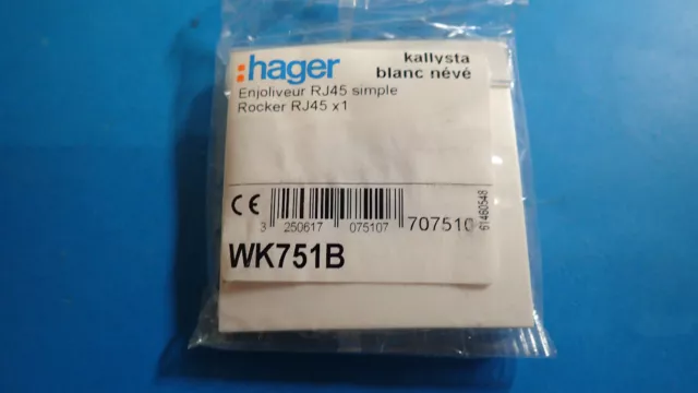 Hager WK751B - Doigt Enjoliveur RJ45 KALLYSTA BLANC NEVE
