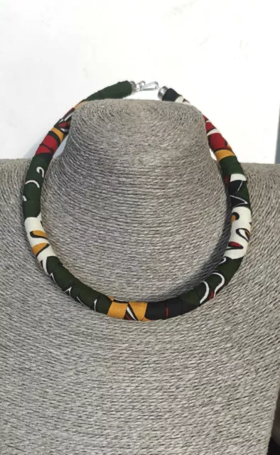 African Fabric Choker Necklace Eco Africa  Fair Trade  Handmade Ankara Fashion