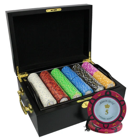 Mrc Poker 500Pcs 14G Monte Carlo Poker Room Poker Chips Set With Mahogany Case