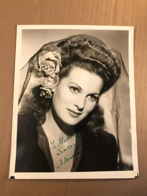 Maureen O Hara Rare Early Autographed 8/10 Photo 40s The Quiet Man Miracle 34th