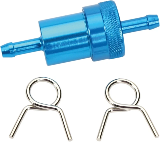 Emgo Aluminum Fuel Filter 1/4in. - Blue Anodized 14-34471