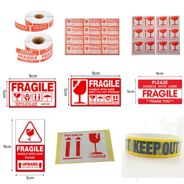 100PCS FRAGILE STICKER Handle with Care Thank You Warning Label Sticky ...
