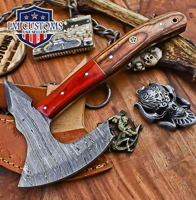 HAND KNIFE USA Clever Chopper Axe Knife Twist Damascus Hard Wood