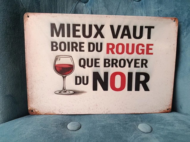 Plaque Murale Humour Vin Déco Rétro - Neuve En Bois/métal