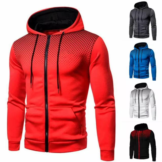 Men's Athletic Warm Soft Sherpa Lined Fleece Zip Up Sweater Jacket Hoodie Coat *