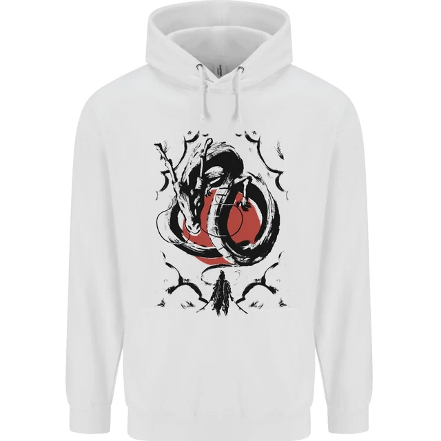 Felpa con cappuccio bambini Samurai Warrior Dragon & Sun Fantasy MMA