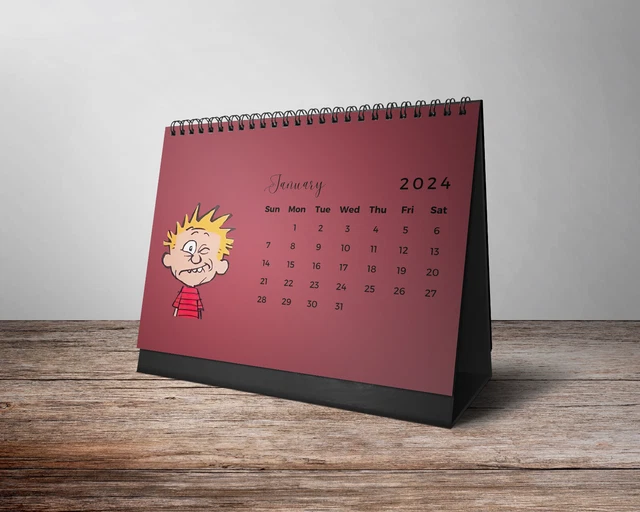 CALVIN DESK CALENDAR, Calvin Hobbes Calendar, Calvin Hobbes Gift, 2024