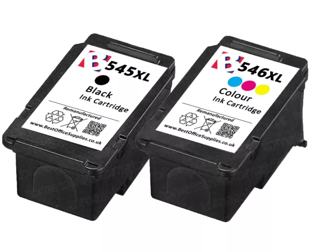 2 regenerados Cartucho de tinta PG-545XL Negro CL-546XL Color Canon Pixma MG2900