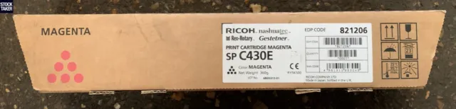 Genuine Ricoh C430E Magenta Toner Print Cartridge 821206 VAT Invoice