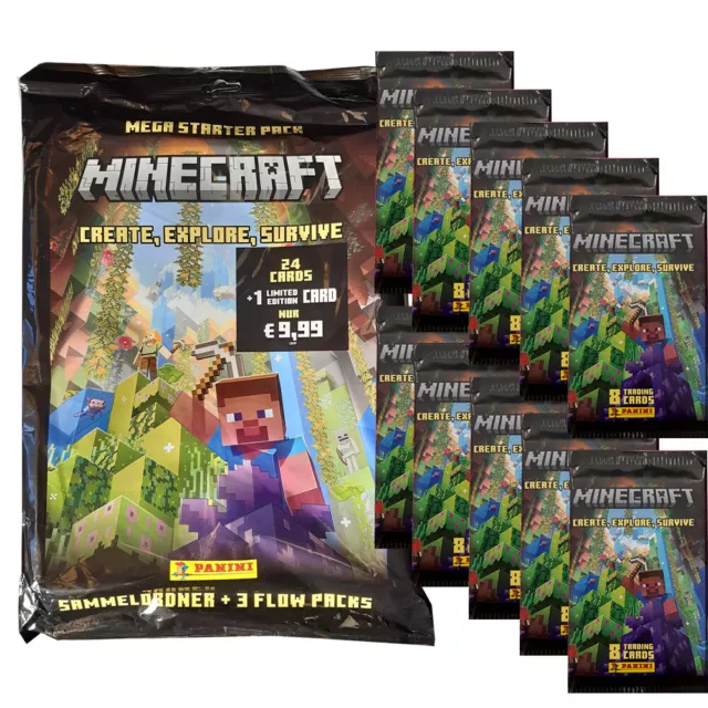 Minecraft - Create Explore Survive Serie 3 carte collezionabili 1 starter + 10 booster