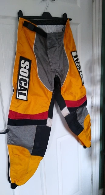 Kit Motocross Vintage Pantaloni SoCal anni 90 Evo retrò small 28 vita aderente 30 vita