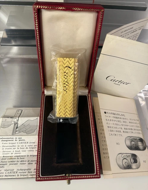 VINTAGE CARTIER GOLD-PLATED Lighter Factory Sealed NOS, Unused