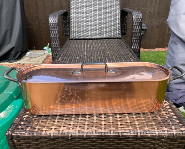 Large Vintage French Tournus Copper Aluminium Fish Kettle Cooking Poacher Pan Large Vintage French Tournus Copper Aluminium Fish Kettle Cooking Poacher Pan