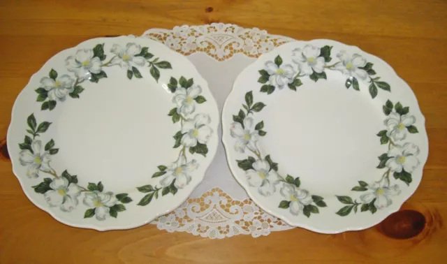 Vintage Syracuse China RESTAURANT RAILROAD DOGWOOD Yellow 9 3/4 Plates ~Set of 2