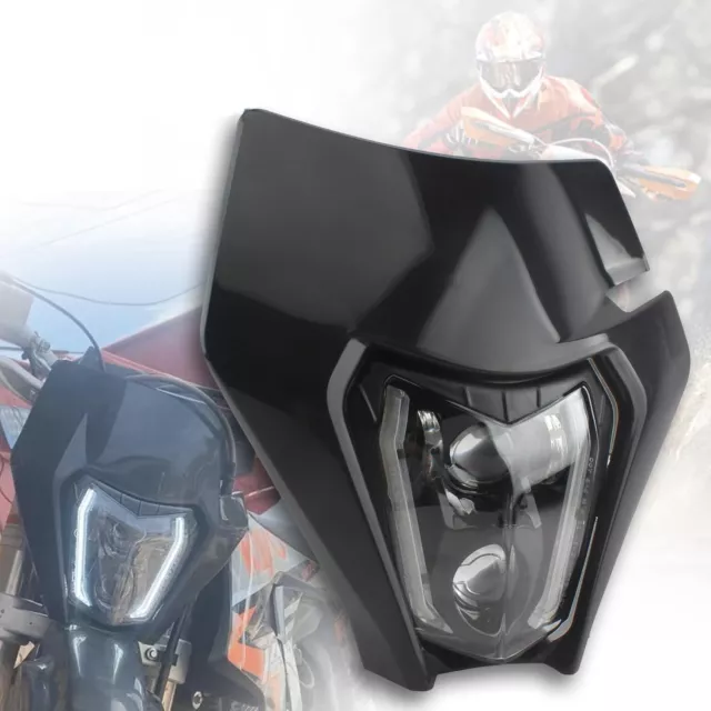 Mascherina Faro Led Nero Abbagliante Universale Cross Enduro KTM GasGas Honda