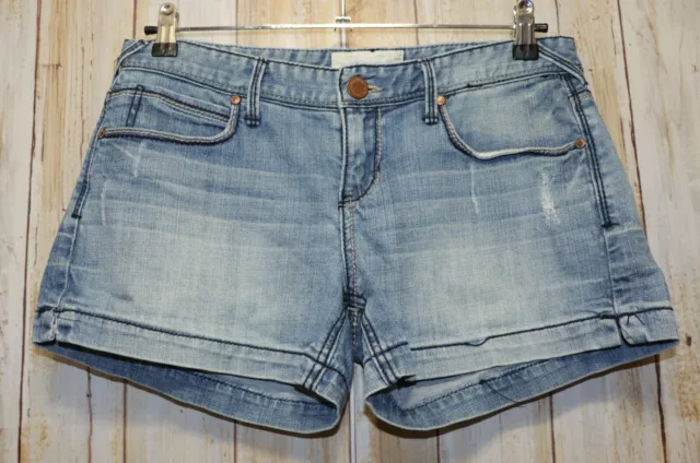 Womens Prefaded Denim Maurices Flat Front Shorts Size 7/8 very good