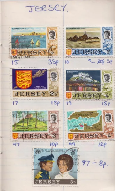 GB Jersey collection stamps, circa 1970's