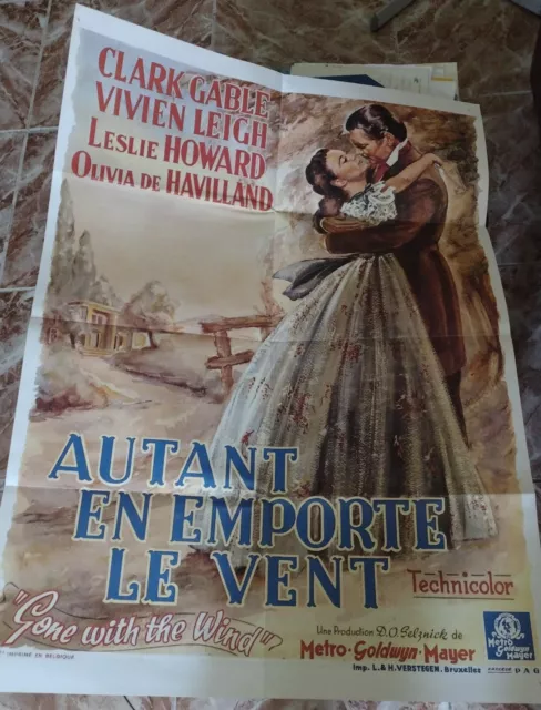 Reproduction affiche cinema 60X80  / AUTANT EN EMPORTE LE VENT