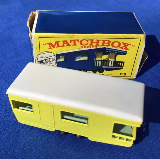 1960s Matchbox Lesney MOKO No23 Trailer Caravan, 1:78  Die-Cast model Boxed.