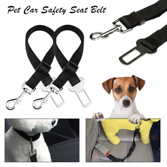 Pet Dog Adjustable Travel SEAT BELT Car Safety Harnesses Lead Restraint Strap