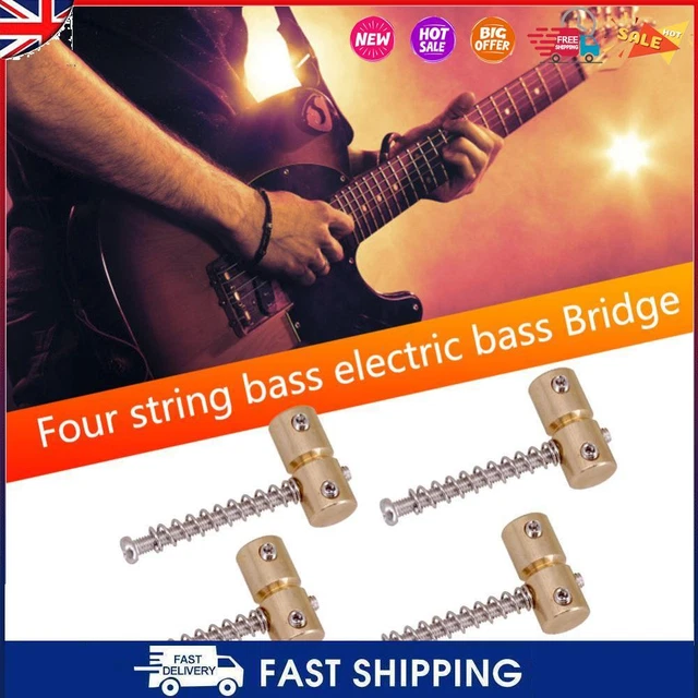 C- 4pcs 4 Strings Brass Guitar Bridge Saddles for Electric Guitar Bass Bridges