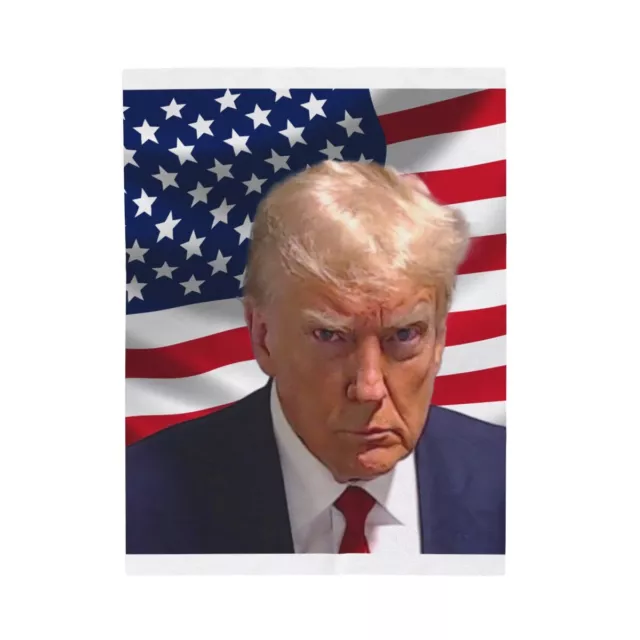 Velveteen Trump mugshot Plush Blanket
