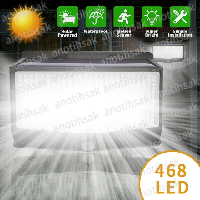 LED Solarleuchte mit Bewegungsmelder Außen Solarlampe Fluter Garten Wand Lichter