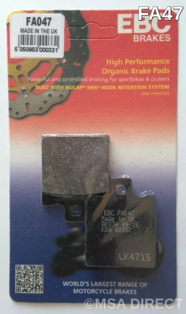 EBC Organic FRONT Disc Brake Pads (1 Set) Fits APRILIA RS50 (1993 to 1998)