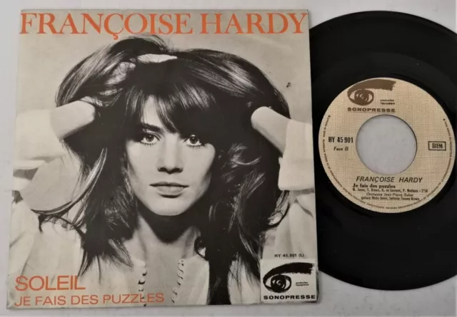 45 tours FRANCOISE HARDY 45 901 soleil / je fais des puzzles FRANCE biem 1970