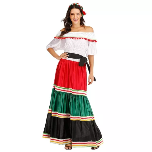 Senorita Costume Mexican Spanish Lady Wild West Womens Ladies Fancy Dress Outfit