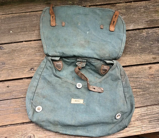 "Precedentemente sacchetto di pane grigio-verde WH della polizia WH del 1938, etichetta con nome ""Andre"