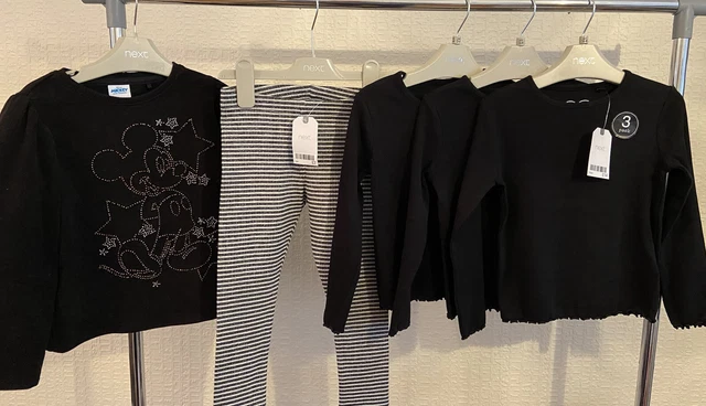 Girls Next Bundle Age 3-4 Minnie Black Sweatshirt Tops Leggings New With Tags